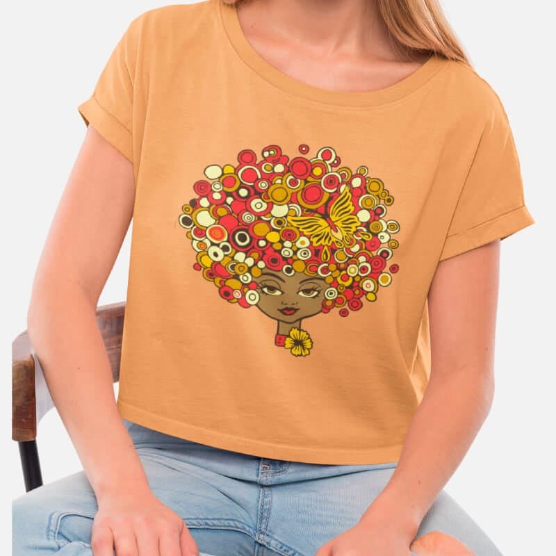 Afro American Girl - Crop Top - Image 5