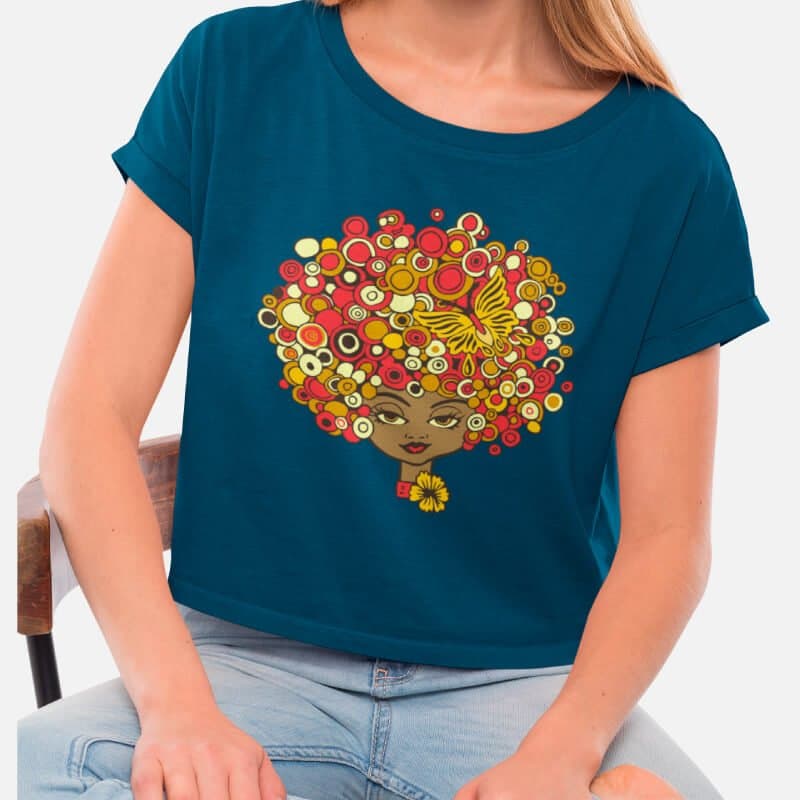 Afro American Girl - Crop Top - Image 4
