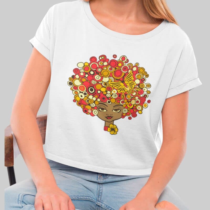 Afro American Girl - Crop Top - Image 3
