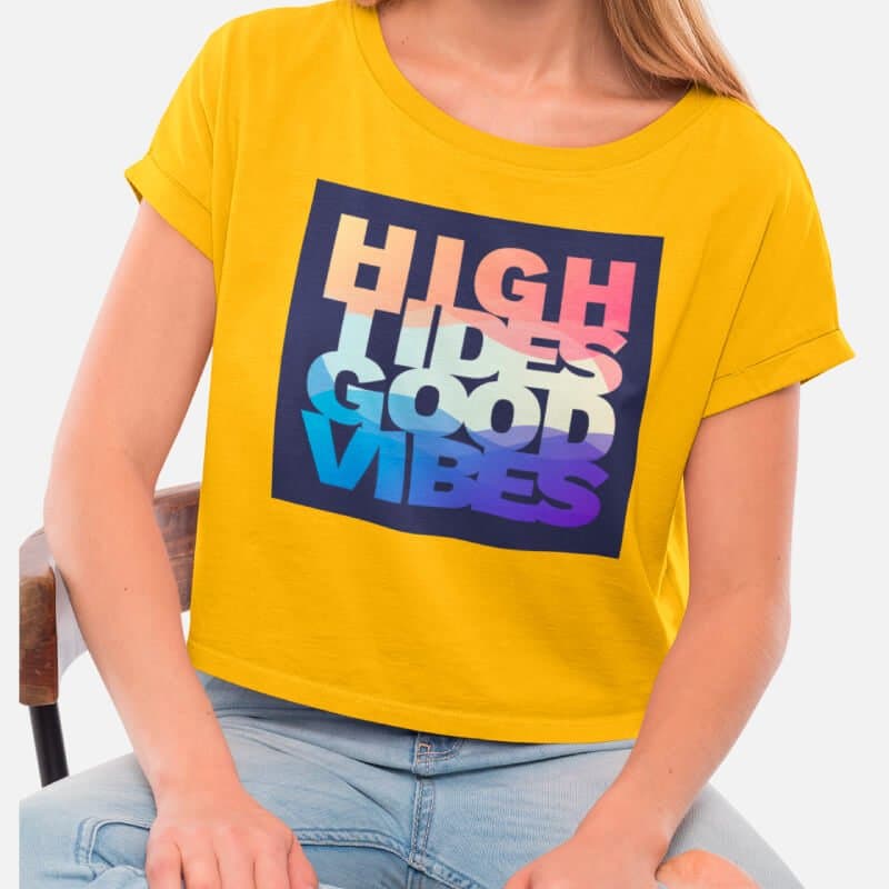 High Tides Good Vibes - Crop Top - Image 5