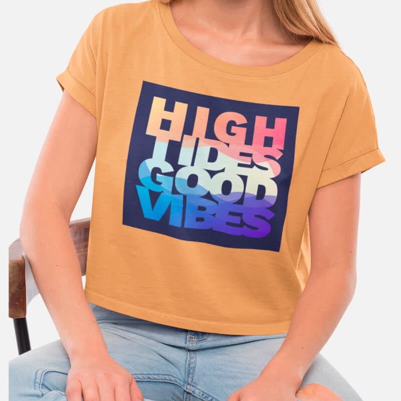 High Tides Good Vibes - Crop Top - Image 3