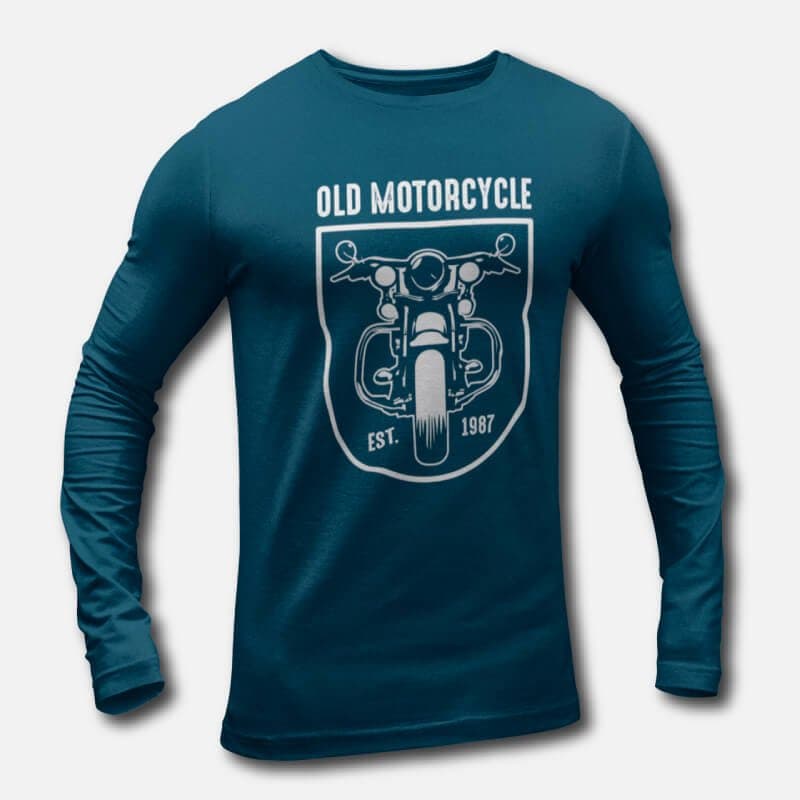 Old Motorcycle 1987 - Men's Long Sleeve T-Shirts - Image 4