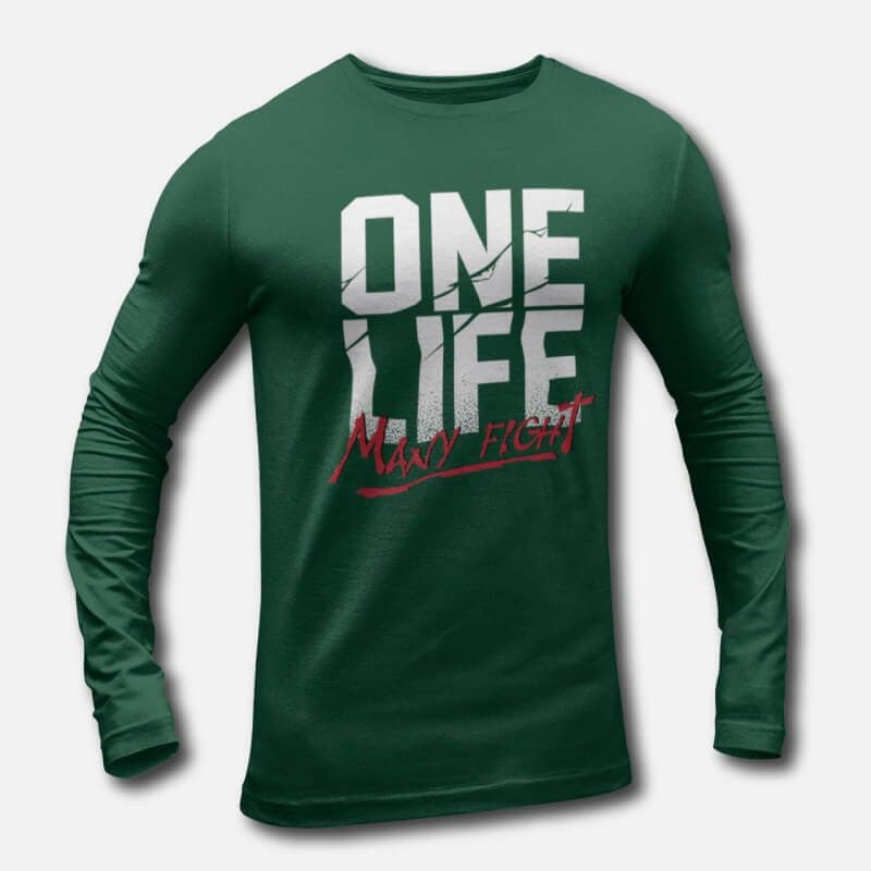 One Life Many Fight - Men's Long Sleeve T-Shirts - Image 3