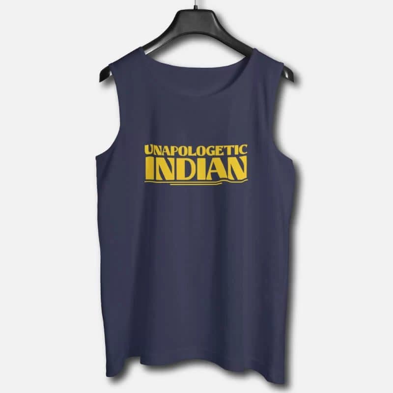 Unapologetic Indian - Graphic Printed Cotton Vests For Men - Image 2