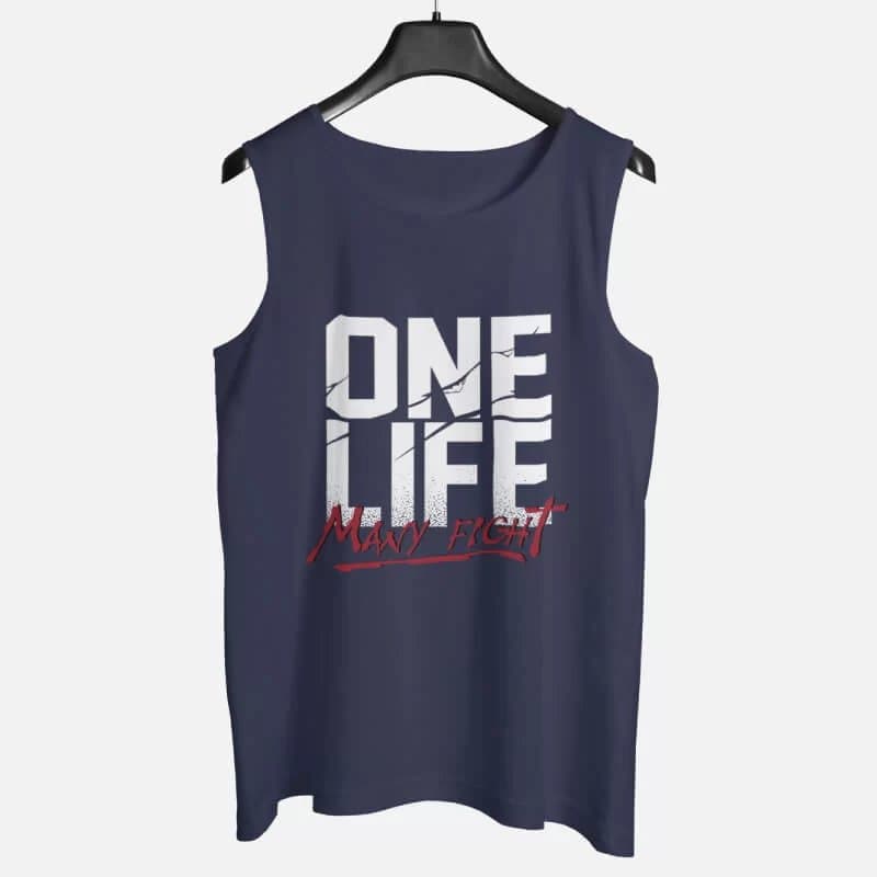 One Life - Graphic Printed Cotton Vests For Men - Image 2