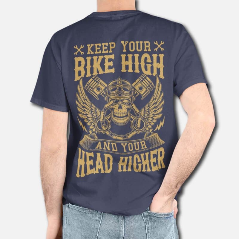 Keep Your Bike High - Graphic Printed T-Shirts For Men - Image 4