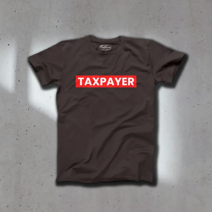 Taxpayer graphic Printed T-Shirts in Coffee Brown Color