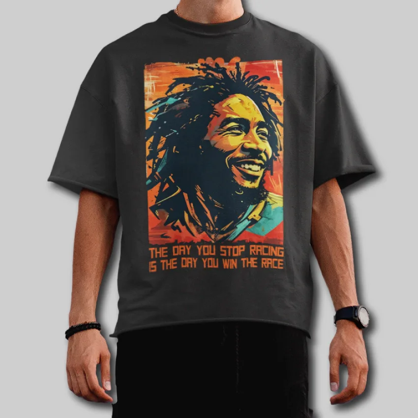 The Day You Stop Racing, Is The Day You Win The Race - Oversized T-Shirt