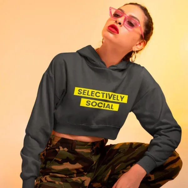 Selectively Social – Crop Hoodies