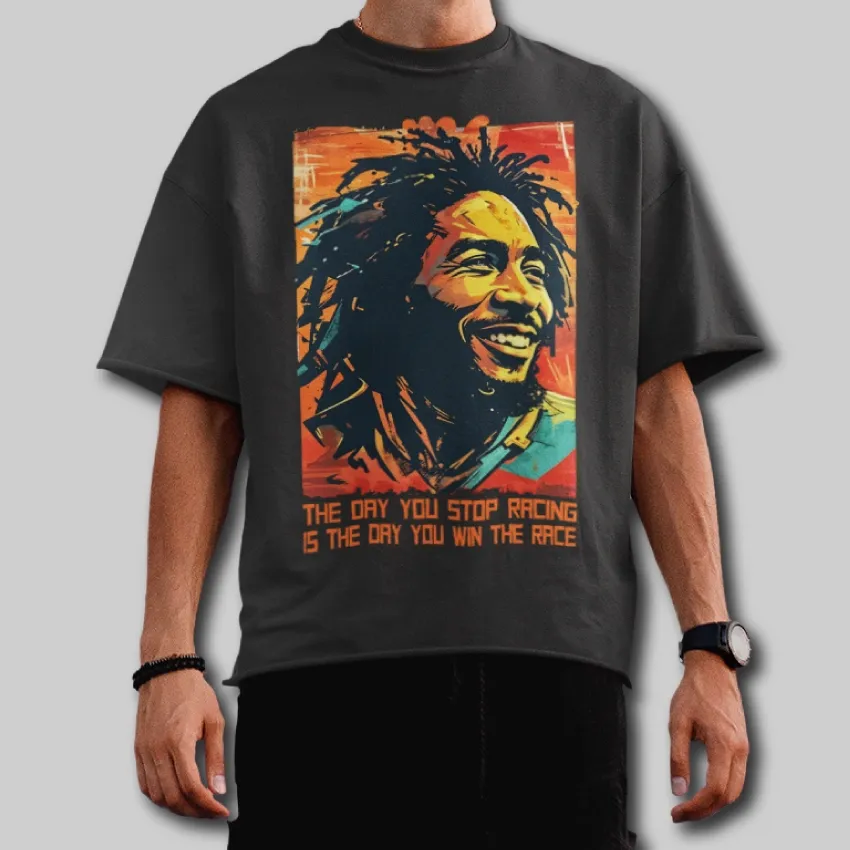 The Day You Stop Racing, Is The Day You Win The Race - Oversized T-Shirt
