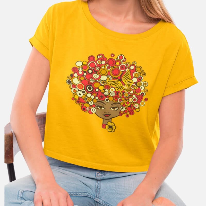 Afro American Girl - Crop Top - Image 2