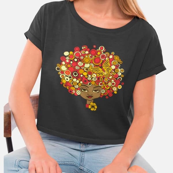 Afro American Girl - Crop Top