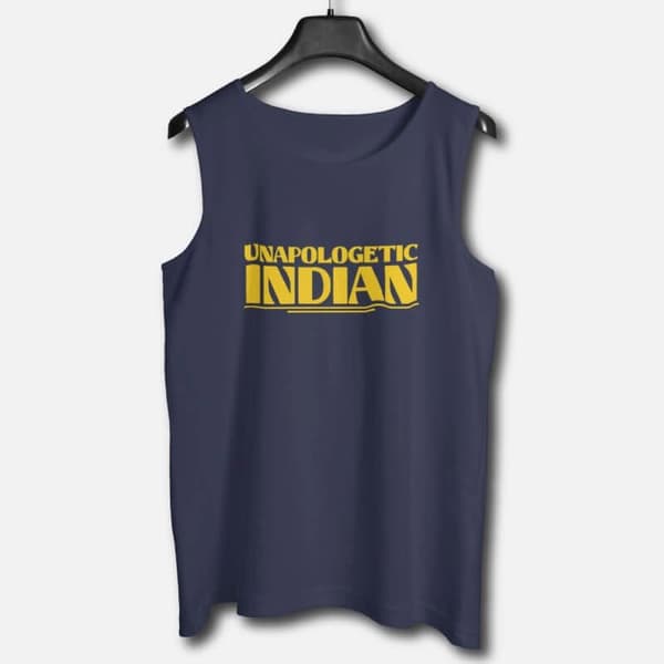 Unapologetic Indian - Graphic Printed Cotton Vests For Men - Image 2