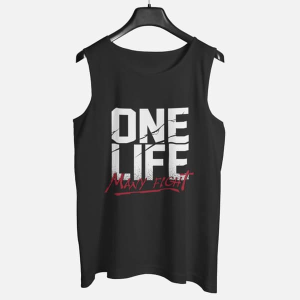 One Life - Graphic Printed Cotton Vests For Men