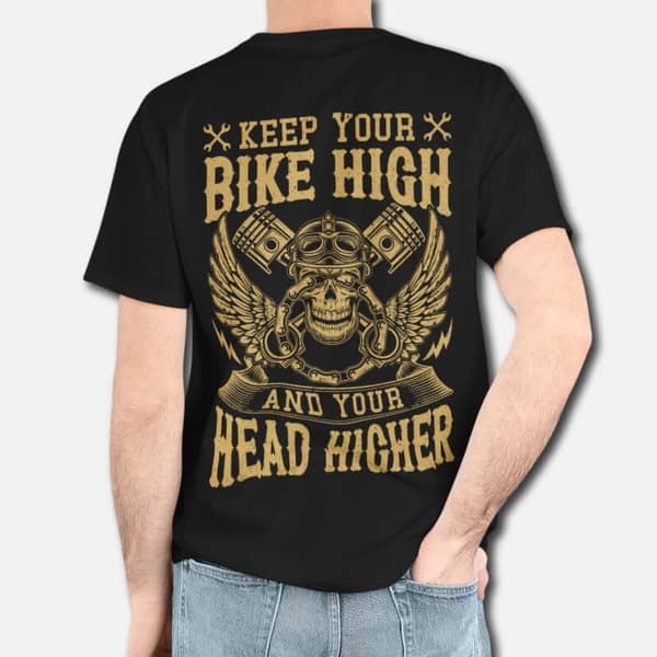 Keep Your Bike High - Graphic Printed T-Shirts For Men