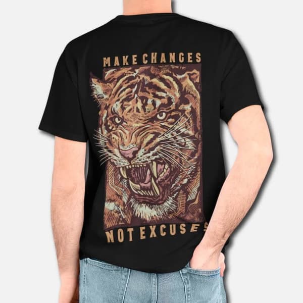 Make Changes Not Excuses - Graphic Printed T-Shirts For Men - Image 2